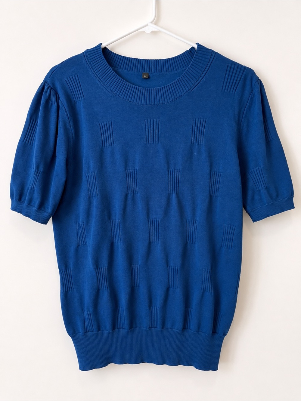 Amazon Men's Crewneck Short-Sleeve Sweater in Cobalt Blue